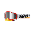 ANTIPARRA 100% RACECRAFT 2 GOGGLE ARSHAM RED - MIRROR SILVER FLASH LENS